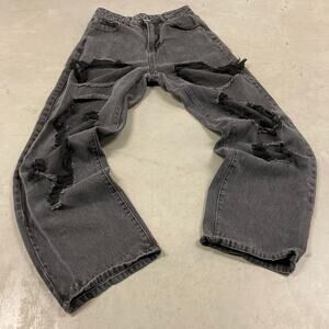 Baggy Y2K ripped black Jeans 26x27